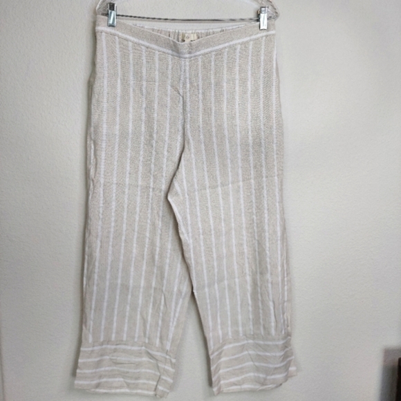 Loft Linen Blend Striped Pull On Pants Size Meduim - Picture 10 of 10